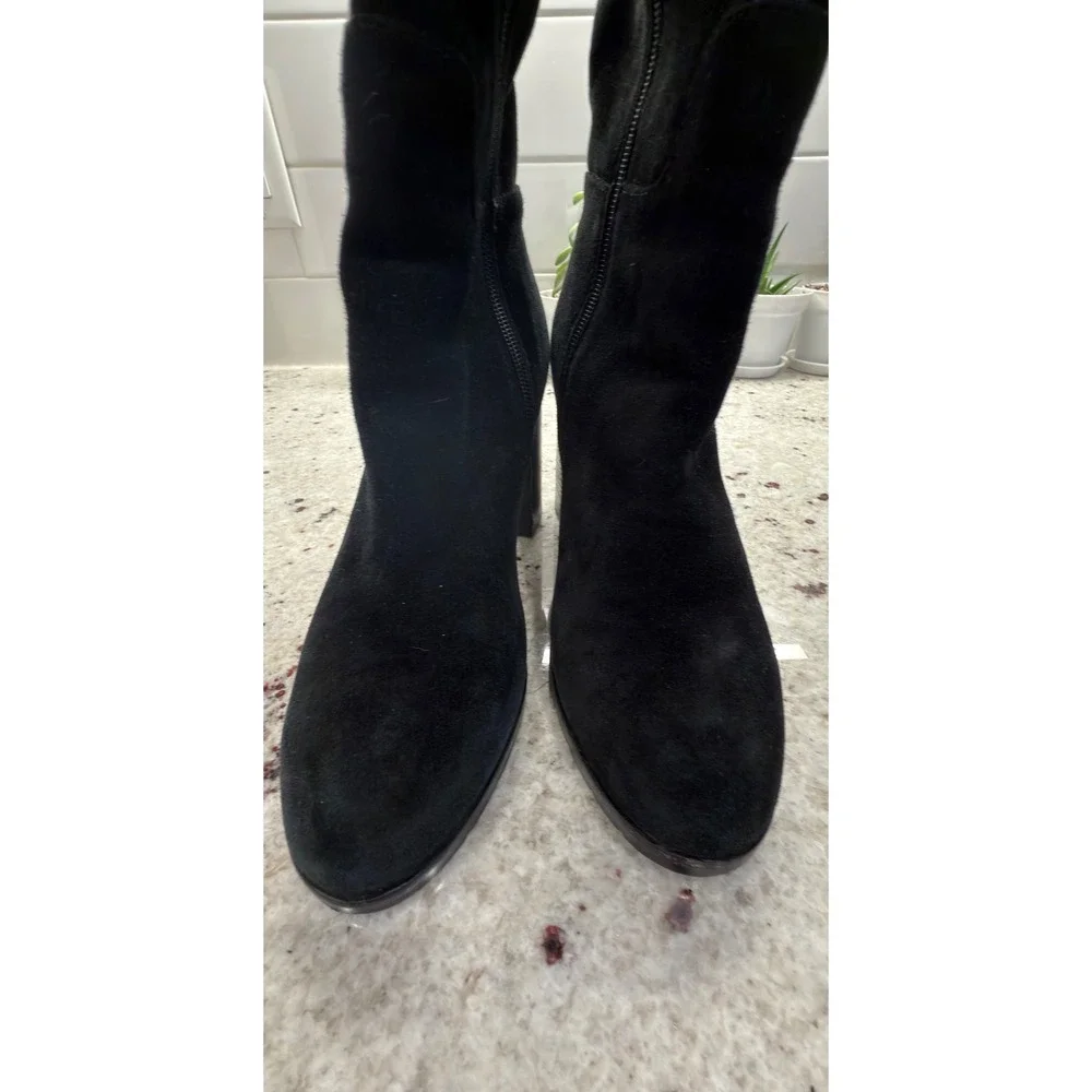 Balidoner Black Suede Over the Knee Boots Block Heel‎ Size 38